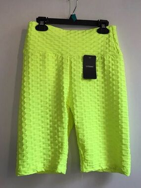 YITONG Neon Nylon anti-cellulite ruched booty Biker Shorts